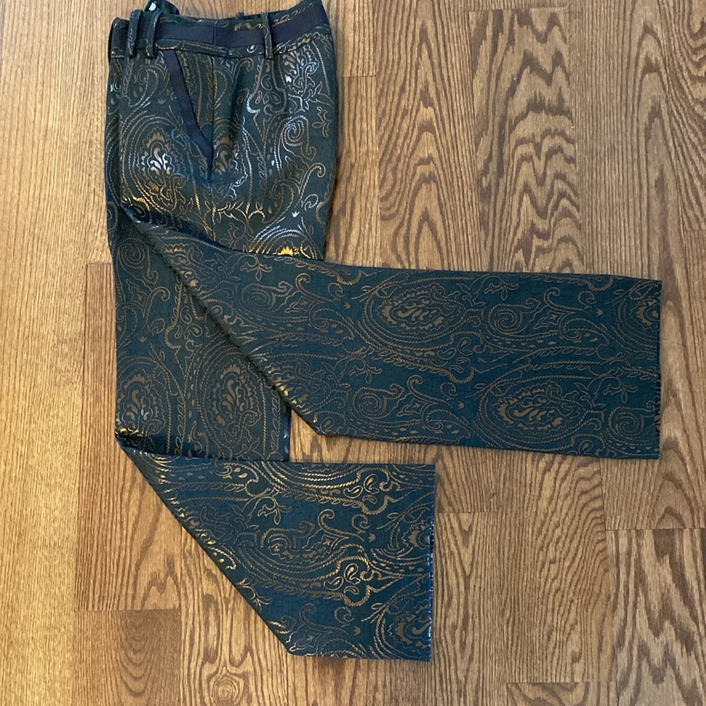 Etcetera woman’s pants bronze black acetate viscose metallic wood blend size 2